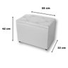 Bau Retangular Corino 55cm Decoração Guarda Objetos Brinquedos - Branco - 2