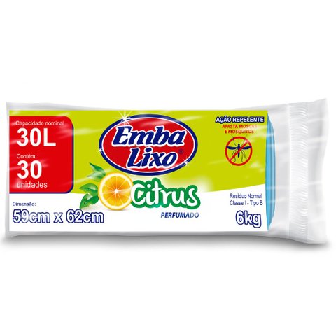 Saco de Lixo Citrus 30L com 30 Unid. Embalixo
