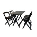 Ver imagem 1 de Conjunto Mesa Dobrável Madeira 120x70cm com 4 Cadeiras Preto