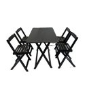 Ver imagem 3 de Conjunto Mesa Dobrável Madeira 120x70cm com 4 Cadeiras Preto