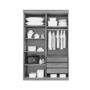 Ver imagem 3 de Guarda Roupa Solteiro 4 Portas 3 Gavetas Ubatuba - Móveis Valverde - Off White/cinamomo