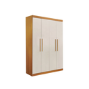 Ver imagem 1 de Guarda Roupa Solteiro 4 Portas 3 Gavetas Ubatuba - Móveis Valverde - Off White/cinamomo