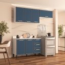 Ver imagem 1 de Cozinha Compacta 250087 3 Peças Amara Branco Azul Politorno Móveis