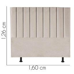Cabeceira Cama Box Queem Estofada Carla 160cm Suede:bege - 3