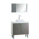Ver imagem 2 de Gabinete e Espelheira 80cm para Sobrepor Branco/Cinza
