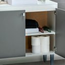 Ver imagem 4 de Gabinete e Espelheira 80cm para Sobrepor Branco/Cinza