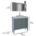 Ver imagem 3 de Gabinete e Espelheira 80cm para Sobrepor Branco/Cinza