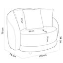 Ver imagem 5 de Poltrona Decorativa para Sala de Estar Base Fixa Pés Madeira Witta M03 Couríssimo Preto - Lyam Decor