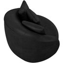 Ver imagem 6 de Poltrona Decorativa para Sala de Estar Base Fixa Pés Madeira Witta M03 Couríssimo Preto - Lyam Decor