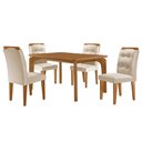 Ver imagem 2 de Mesa de Jantar Liz 120cm Mdf Canto Copo e com 4 Cadeiras Carol