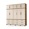 Guarda Roupas Berlim 100% Mdf C/ 10 Portas 12 Gavetas Pés Madeira - Luapa - Malbec/off - 1