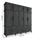 Ver imagem 3 de Guarda Roupas Berlim 100% Mdf C/ 10 Portas 12 Gavetas Pés Madeira - Luapa - Malbec/off