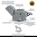 Ver imagem 6 de Poltrona do Papai Reclinável Sala de Cinema Barcelona Glider Manual Giratória Linho Cinza
