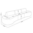 Ver imagem 5 de Sofá 5 Lugares Orgânico para Sala Living 326cm Vasti M03 Veludo Bege - Lyam Decor