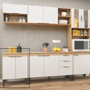 Ver imagem 2 de Balcão Isabele 600x790x390 mm 2 Portas Marrom/Mel/Off White