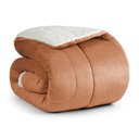 Ver imagem 2 de Edredom Versatil Queen Dupla Face Sherpa Toque Lã Carneiro - Apricot - 100% Poliéster