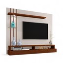 Ver imagem 2 de Painel Eros para Tvs até 55 Polegadas 160cm em MDF MDP com Prateleira de Vidro LED Bege Off White