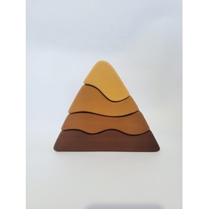 Blocos de Montar Montanha de Madeira. Pintados. Brinquedo Artesanal e Decoração.