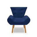 Ver imagem 3 de Kit 2 Poltrona Emilia +puff Redondo Decorativo:azul Marinho