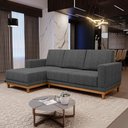 Ver imagem 4 de Sofá Living 200cm 3 Lugares com Chaise Esquerdo Kayrós D05 Linho Chumbo - Mpozenato