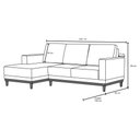 Ver imagem 2 de Sofá Living 200cm 3 Lugares com Chaise Esquerdo Kayrós D05 Linho Chumbo - Mpozenato
