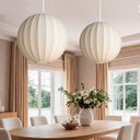 Ver imagem 7 de Lustre Pendente Esfera Tecido Bubble Seda 60 Cm Grande Tec13
