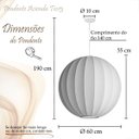 Ver imagem 4 de Lustre Pendente Esfera Tecido Bubble Seda 60 Cm Grande Tec13