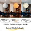 Ver mais imagens de Lustre Pendente Esfera Tecido Bubble Seda 60 Cm Grande Tec13