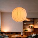 Ver imagem 1 de Lustre Pendente Esfera Tecido Bubble Seda 60 Cm Grande Tec13