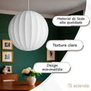Ver imagem 3 de Lustre Pendente Esfera Tecido Bubble Seda 60 Cm Grande Tec13