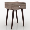 Ver imagem 1 de Mesa Lateral 1 Gaveta com Pés de Madeira Retrô - Rústico