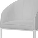 Ver imagem 3 de Poltrona Estilo Banqueta Mia Tecido Suede Base Metal Branco - Estopar Poltrona Mia Base Branca Suede