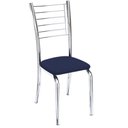 Ver imagem 4 de Kit 8 Cadeiras Iara Cromada Para Cozinha-corino Azul
