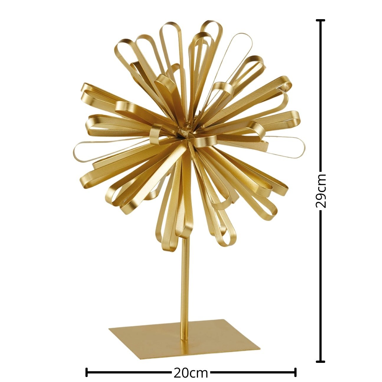 Escultura de Flor Dourada em Metal - 2