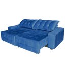 Ver imagem 2 de Sofá Euro Retrátil Reclinável 250cm Veludo Light Azul