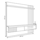Ver mais imagens de Painel Suspenso Decorativo Grant Mdf/mdp para Tv até 65 Pol Buriti/fendi G11 - Gran Belo