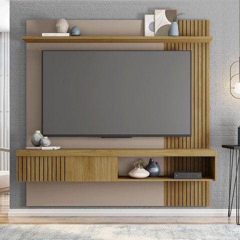 Painel Suspenso Decorativo Grant Mdf/mdp para Tv até 65 Pol Buriti/fendi G11 - Gran Belo