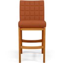 Ver imagem 5 de Banqueta Baixa Para Cozinha Bancada Bar Sala De Jantar Fixa Mila L02 Tecido Terracota - Lyam Decor B