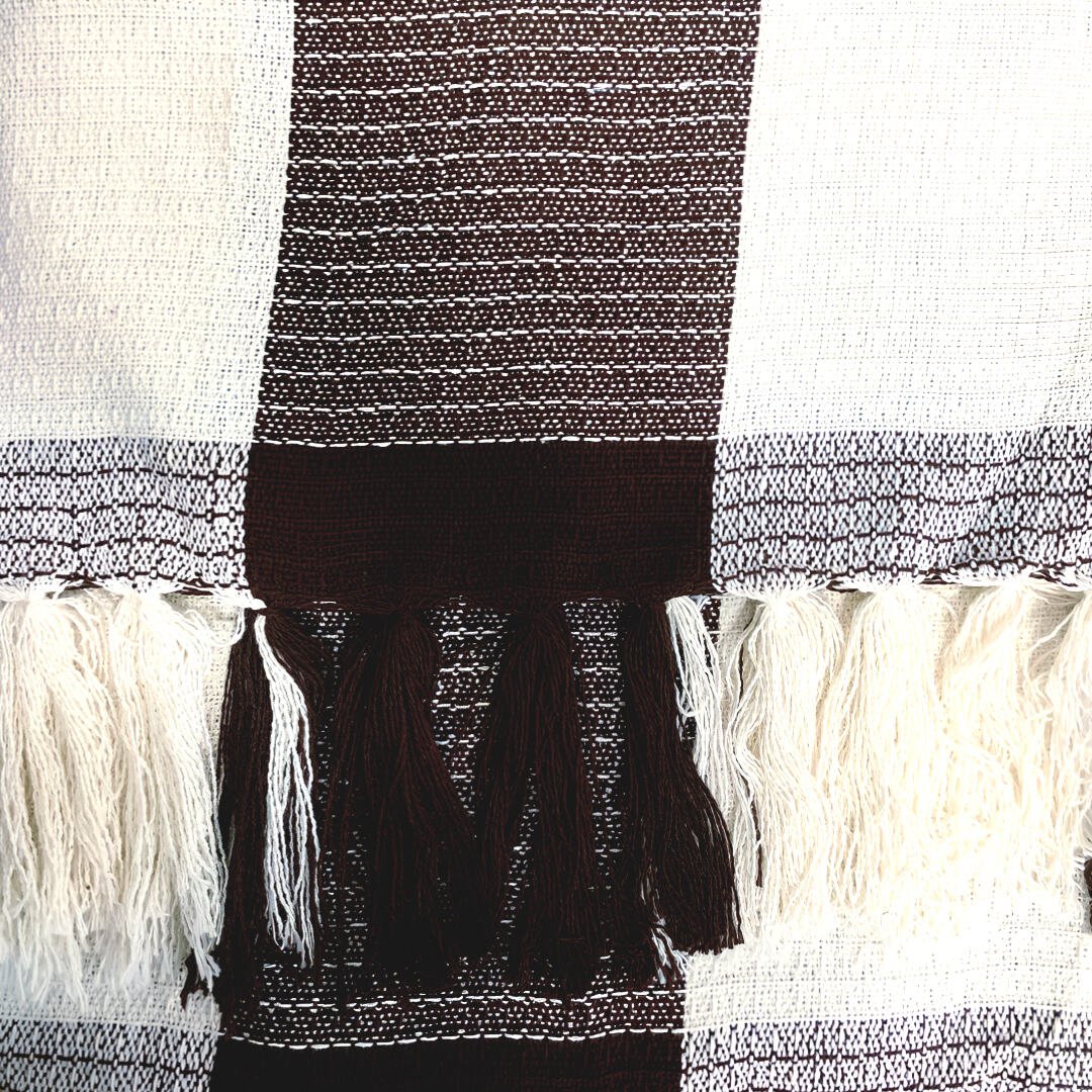 Manta P/ Sofá - Xadrez - 3 Lugares - 1,45m X 1,95m - Marrom - Gouvea Textil - 3