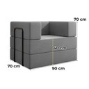 Ver imagem 3 de Poltrona Cama Modular 90 Cm Monaco Linho Cinza Vconcept