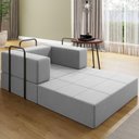 Ver imagem 7 de Poltrona Cama Modular 90 Cm Monaco Linho Cinza Vconcept