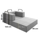 Ver imagem 4 de Poltrona Cama Modular 90 Cm Monaco Linho Cinza Vconcept