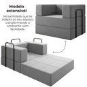 Ver imagem 5 de Poltrona Cama Modular 90 Cm Monaco Linho Cinza Vconcept