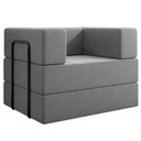 Ver imagem 1 de Poltrona Cama Modular 90 Cm Monaco Linho Cinza Vconcept