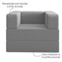 Ver imagem 6 de Poltrona Cama Modular 90 Cm Monaco Linho Cinza Vconcept