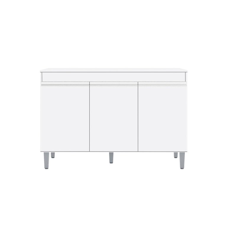 Balcão Armário de Cozinha Manu 120cm Branco sem Tampo - Ajl
