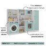 Kit Cozinha de Brinquedo Completa Feita de Mdf com Geladeira e Maquina de Lavar - 2