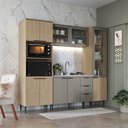 Ver imagem 5 de Cozinha Lavinia 4 Peças com Paneleiro com Porta de Vidro Aéreo de Vidro Imperial Fume J Carvalho