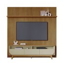 Ver imagem 2 de Conjunto Painel com Bancada Andrew 3 Gavetas Mdp até 75 Cumaru/opala G97 - Gran Belo