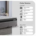 Ver imagem 2 de Cama Box Base Casal Bipartido Cinza + Colchão Life D33 Pillow Top Preto 56x138x188 cm- e-Shop Casa